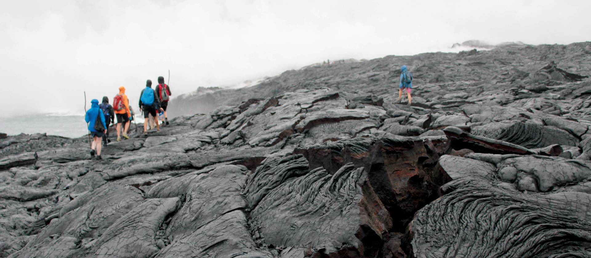 Hiking across a lava field on the The Big Island, Hawaii | Rachel Imber