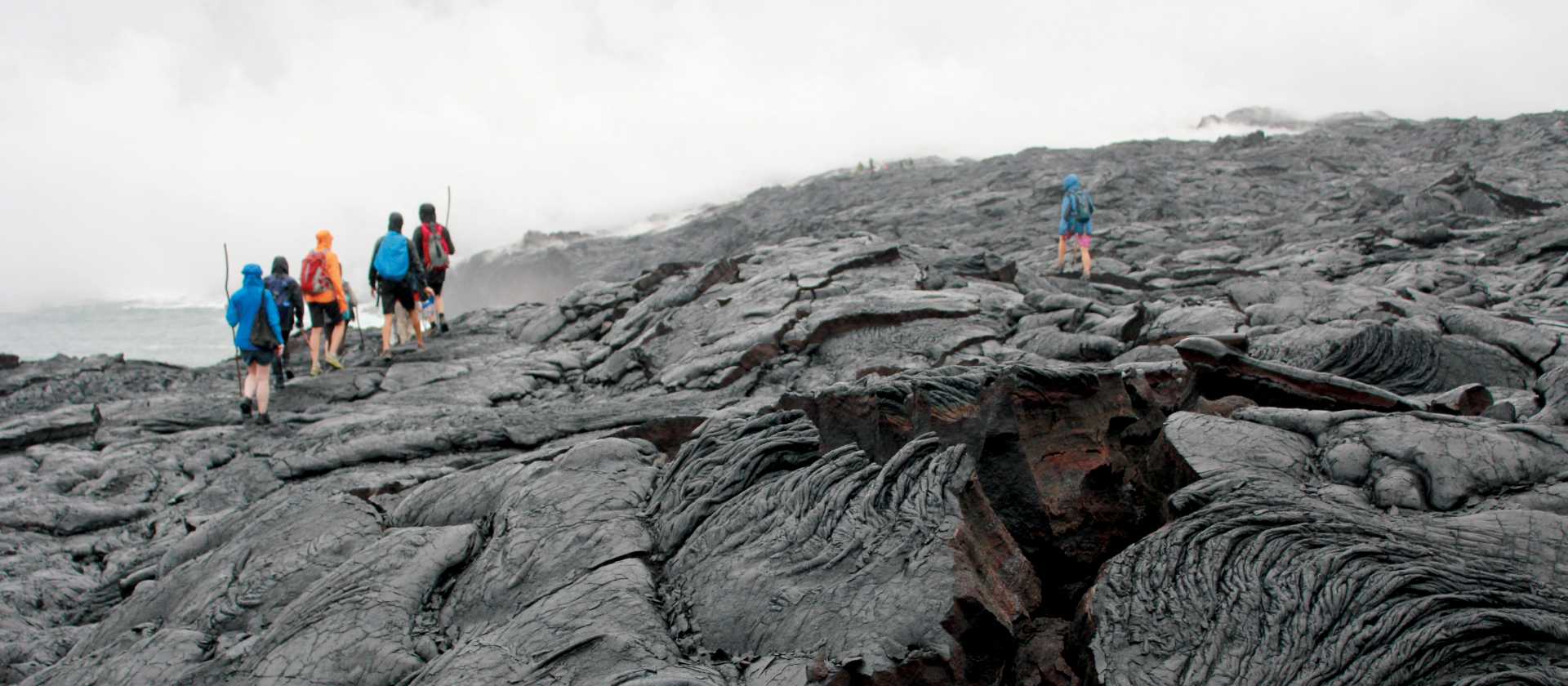 Hiking across a lava field on the The Big Island, Hawaii | Rachel Imber