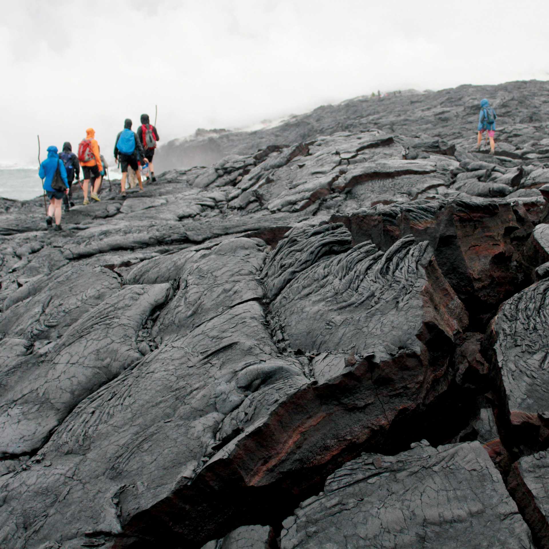 Hiking across a lava field on the The Big Island, Hawaii | Rachel Imber